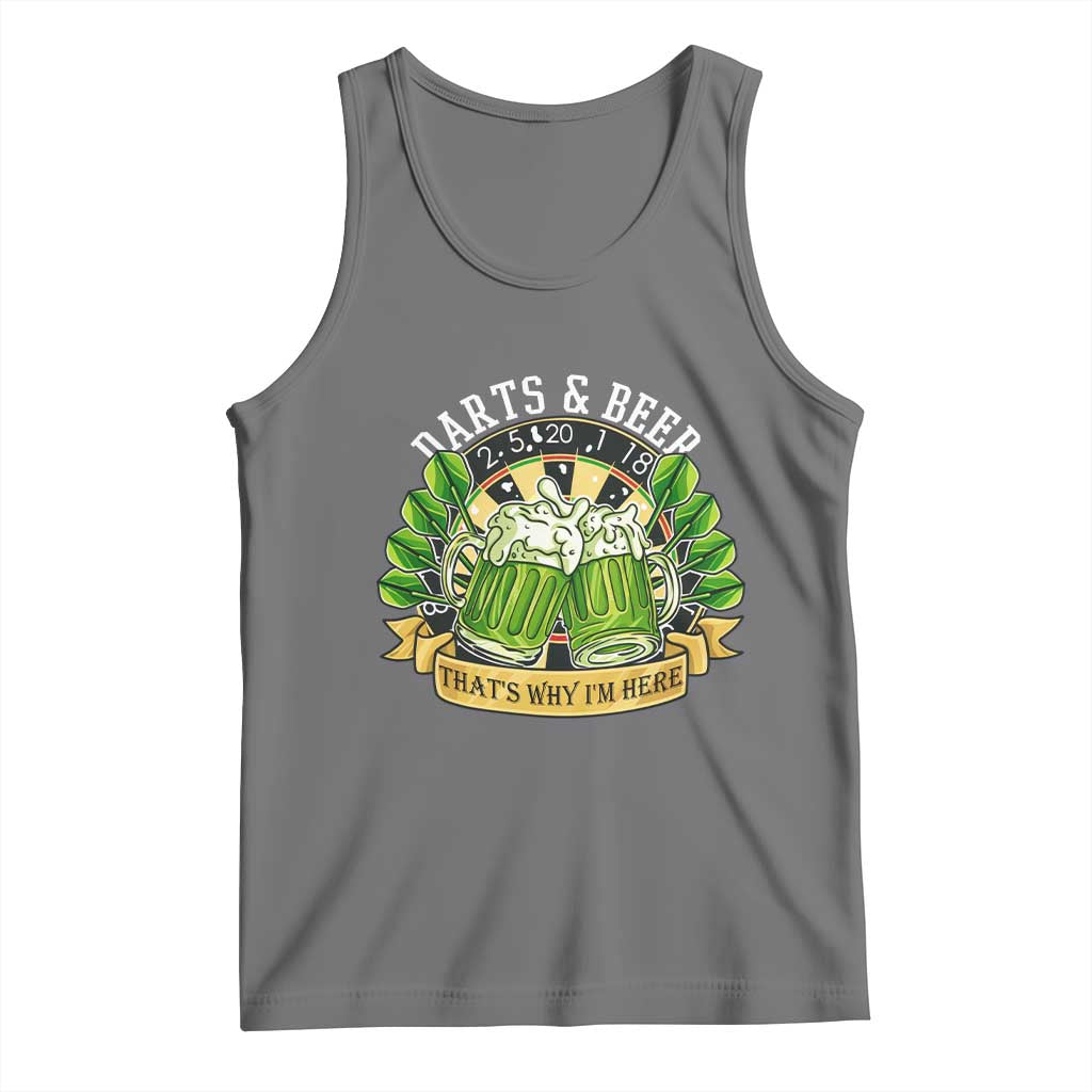Beer And Darts St Patricks Day Gift Tank Top That Is Why I Am Here TS12 Black Heather Print Your Wear