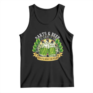 Beer And Darts St Patricks Day Gift Tank Top That Is Why I Am Here TS12 Black Print Your Wear