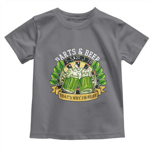 Beer And Darts St Patricks Day Gift Toddler T Shirt That Is Why I Am Here TS12 Charcoal Print Your Wear