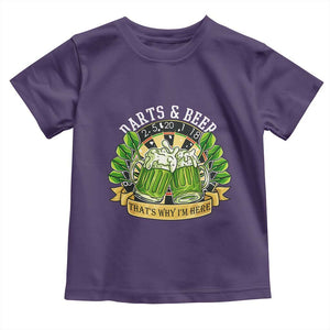 Beer And Darts St Patricks Day Gift Toddler T Shirt That Is Why I Am Here TS12 Purple Print Your Wear