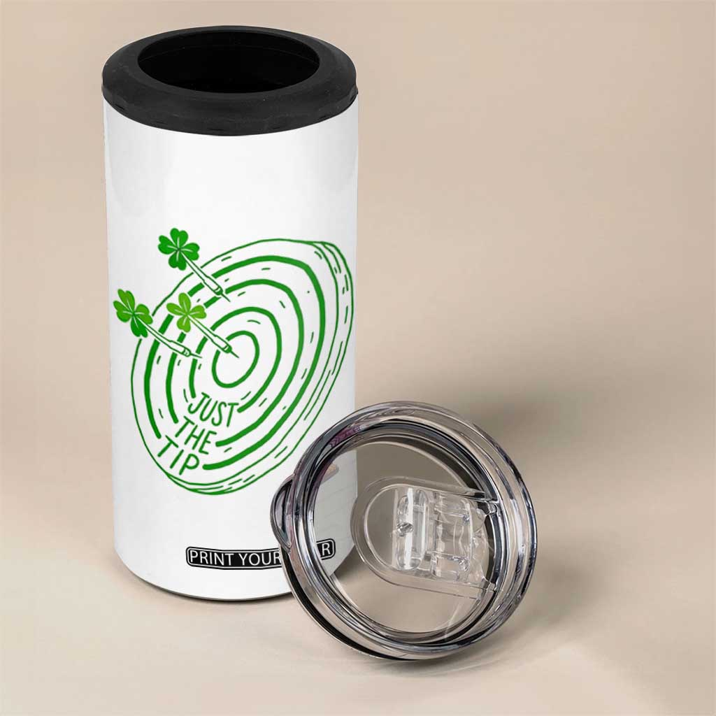 Dirty Humor Dartist St Patricks Day Gift 4 in 1 Can Cooler Tumbler Just The Tip TS12 Print Your Wear