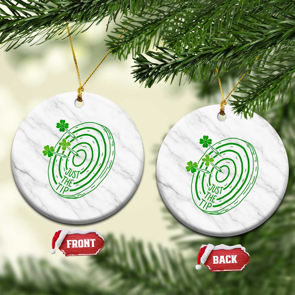 Dirty Humor Dartist St Patricks Day Gift Ceramic Ornament Just The Tip TS12 1pc White Marble Print Your Wear