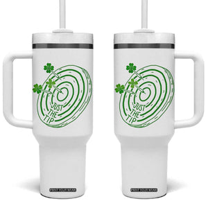 Dirty Humor Dartist St Patricks Day Gift Tumbler With Handle Just The Tip TS12 One Size: 40 oz White Print Your Wear
