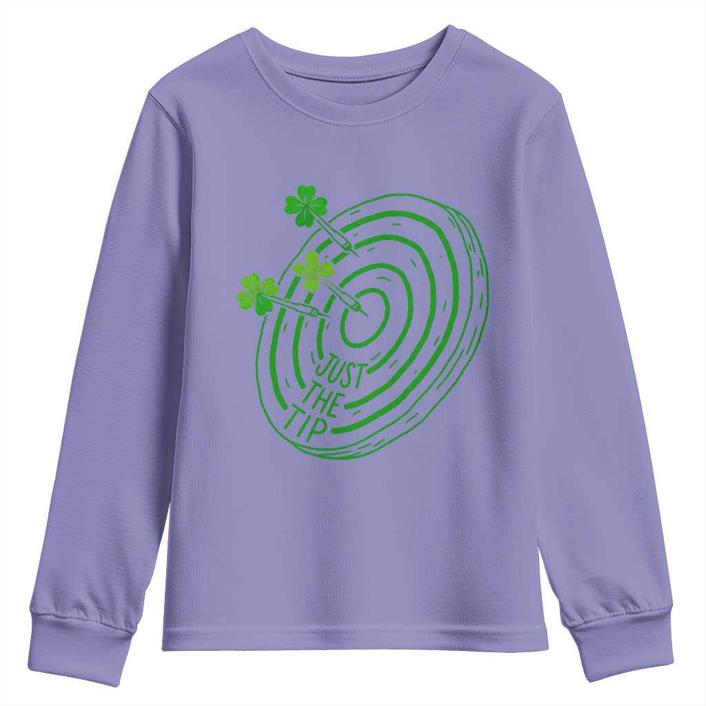 Dirty Humor Dartist St Patricks Day Gift Youth Sweatshirt Just The Tip TS12 Violet Print Your Wear