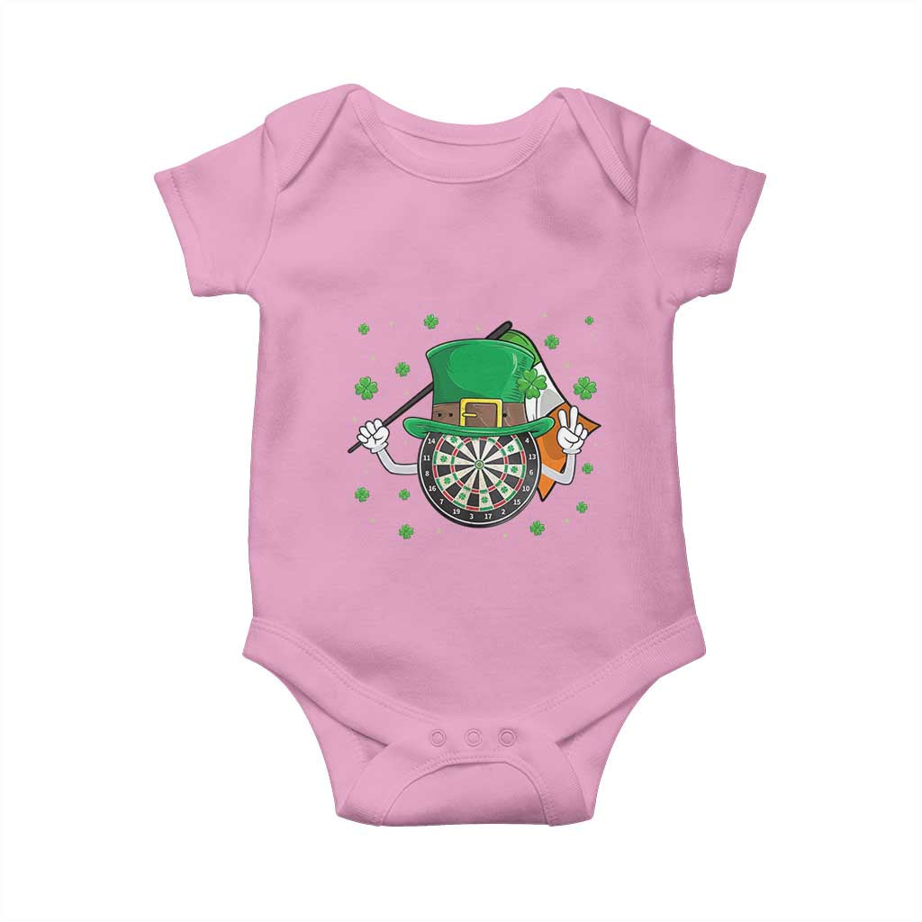 Lucky Darts Board With Irish Flag Baby Onesie St Patricks Day Gift TS12 Light Pink Print Your Wear