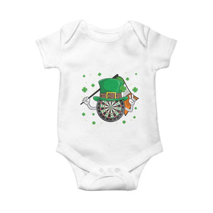 Lucky Darts Board With Irish Flag Baby Onesie St Patricks Day Gift TS12 White Print Your Wear
