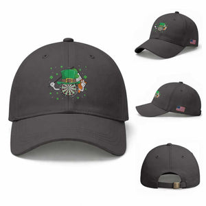 Lucky Darts Board With Irish Flag Baseball Cap St Patricks Day Gift TS12 Baseball Cap Universal Fit Dark Gray Print Your Wear