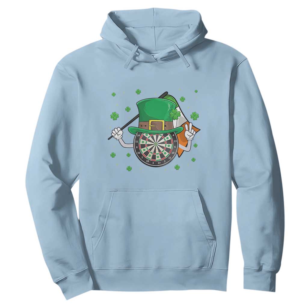 Lucky Darts Board With Irish Flag Hoodie St Patricks Day Gift TS12 Light Blue Print Your Wear