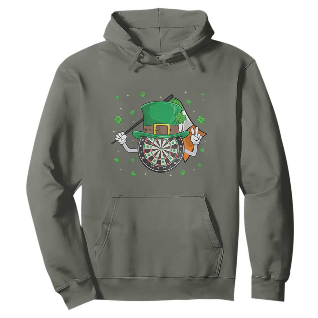 Lucky Darts Board With Irish Flag Hoodie St Patricks Day Gift TS12 Military Green Print Your Wear