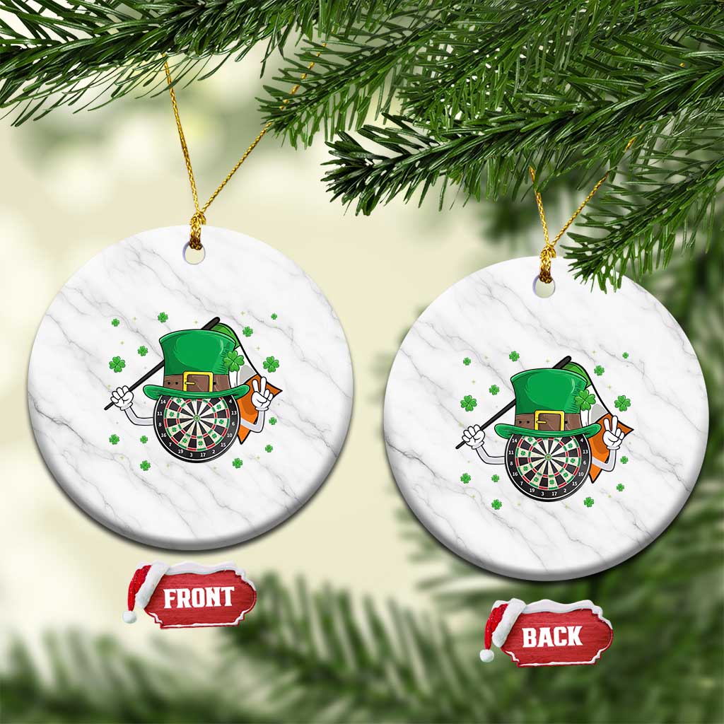 Lucky Darts Board With Irish Flag Ceramic Ornament St Patricks Day Gift TS12 1pc White Marble Print Your Wear