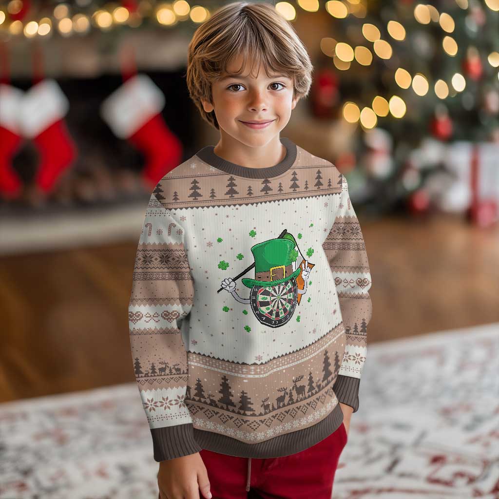 Lucky Darts Board With Irish Flag Ugly Christmas Sweater St Patricks Day Gift TS12 Mocha Mousse Print Your Wear