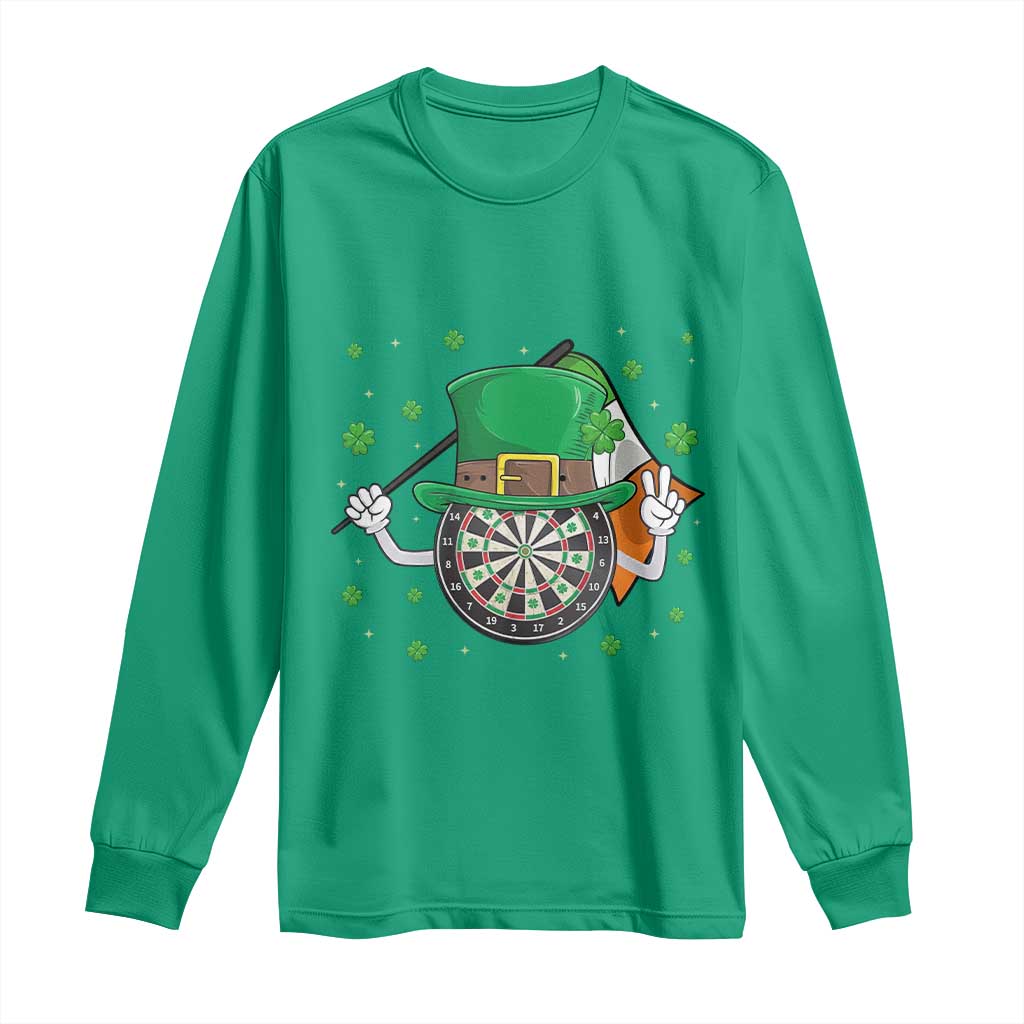 Lucky Darts Board With Irish Flag Long Sleeve Shirt St Patricks Day Gift TS12 Irish Green Print Your Wear