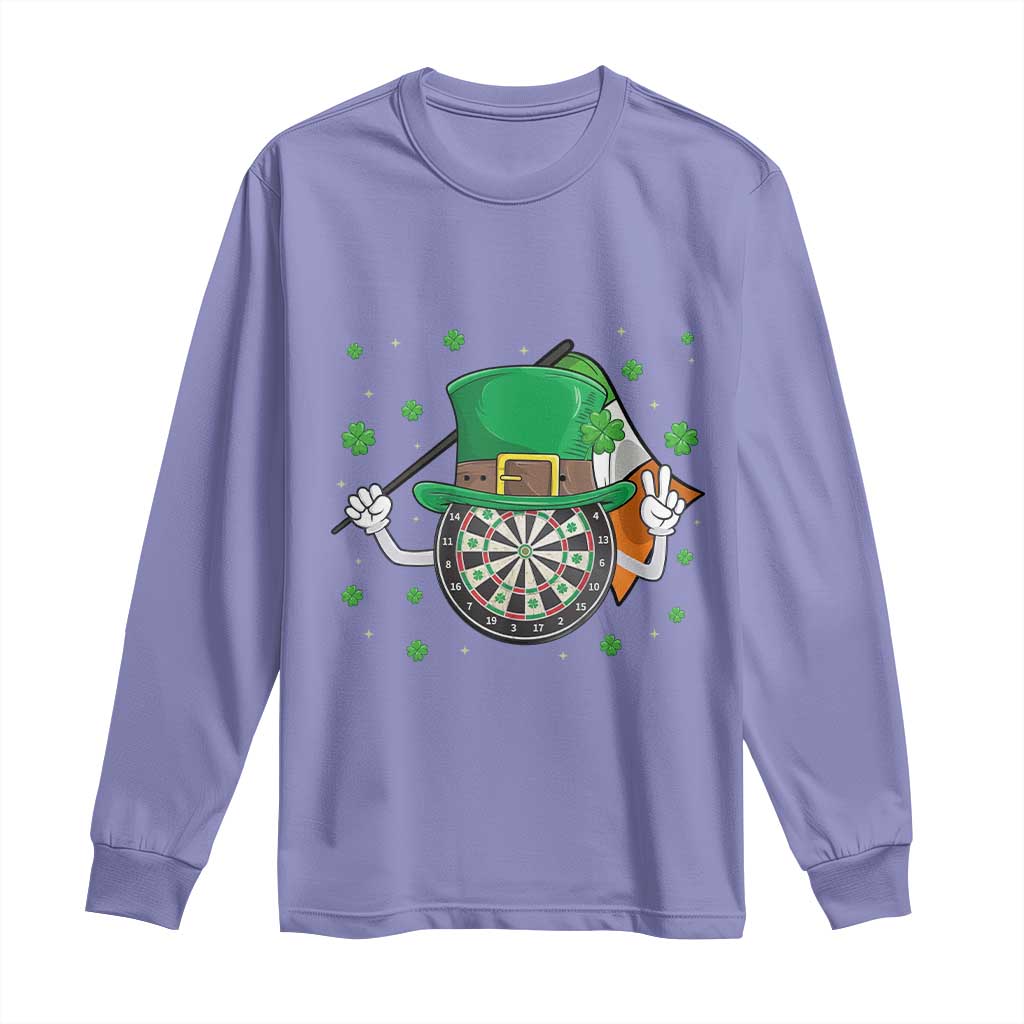 Lucky Darts Board With Irish Flag Long Sleeve Shirt St Patricks Day Gift TS12 Violet Print Your Wear