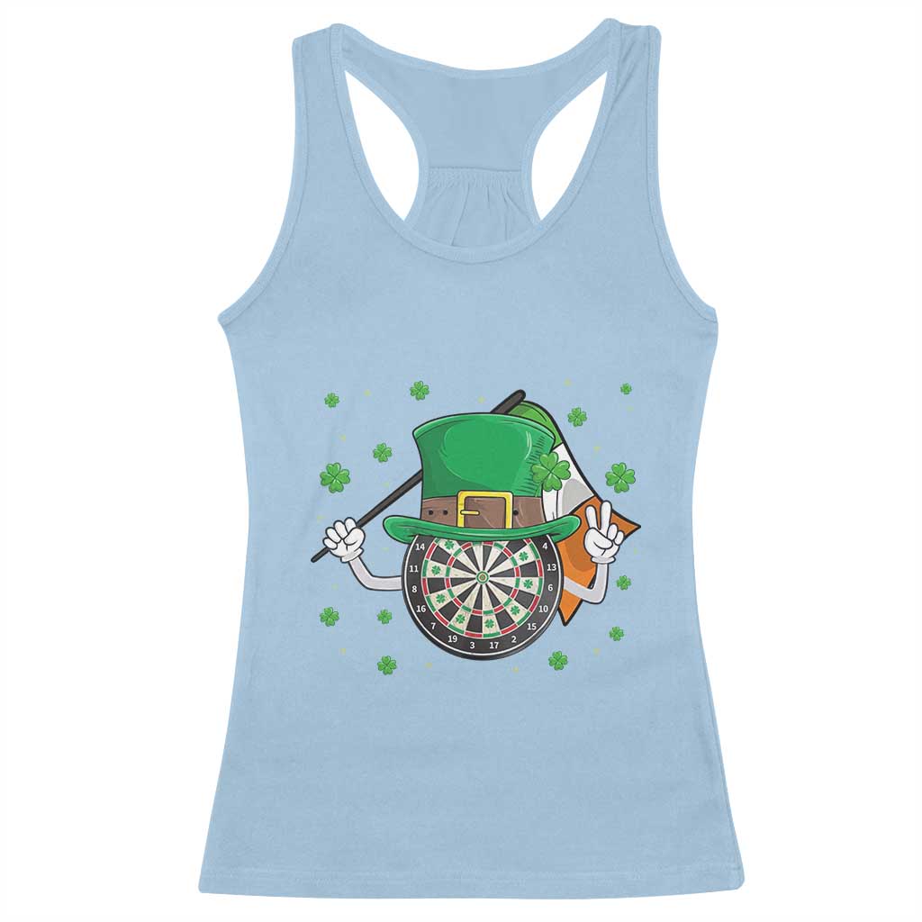 Lucky Darts Board With Irish Flag Racerback Tank Top St Patricks Day Gift TS12 Light Blue Print Your Wear