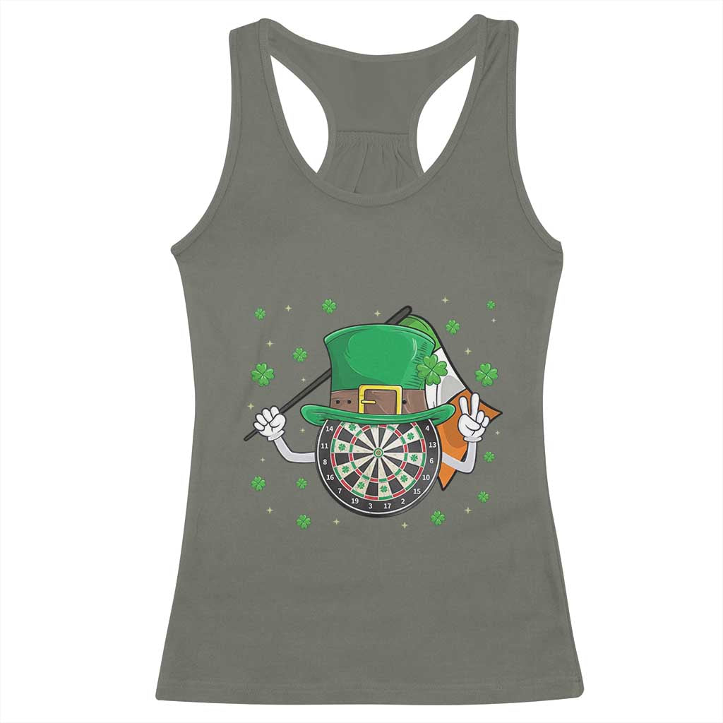 Lucky Darts Board With Irish Flag Racerback Tank Top St Patricks Day Gift TS12 Military Green Print Your Wear
