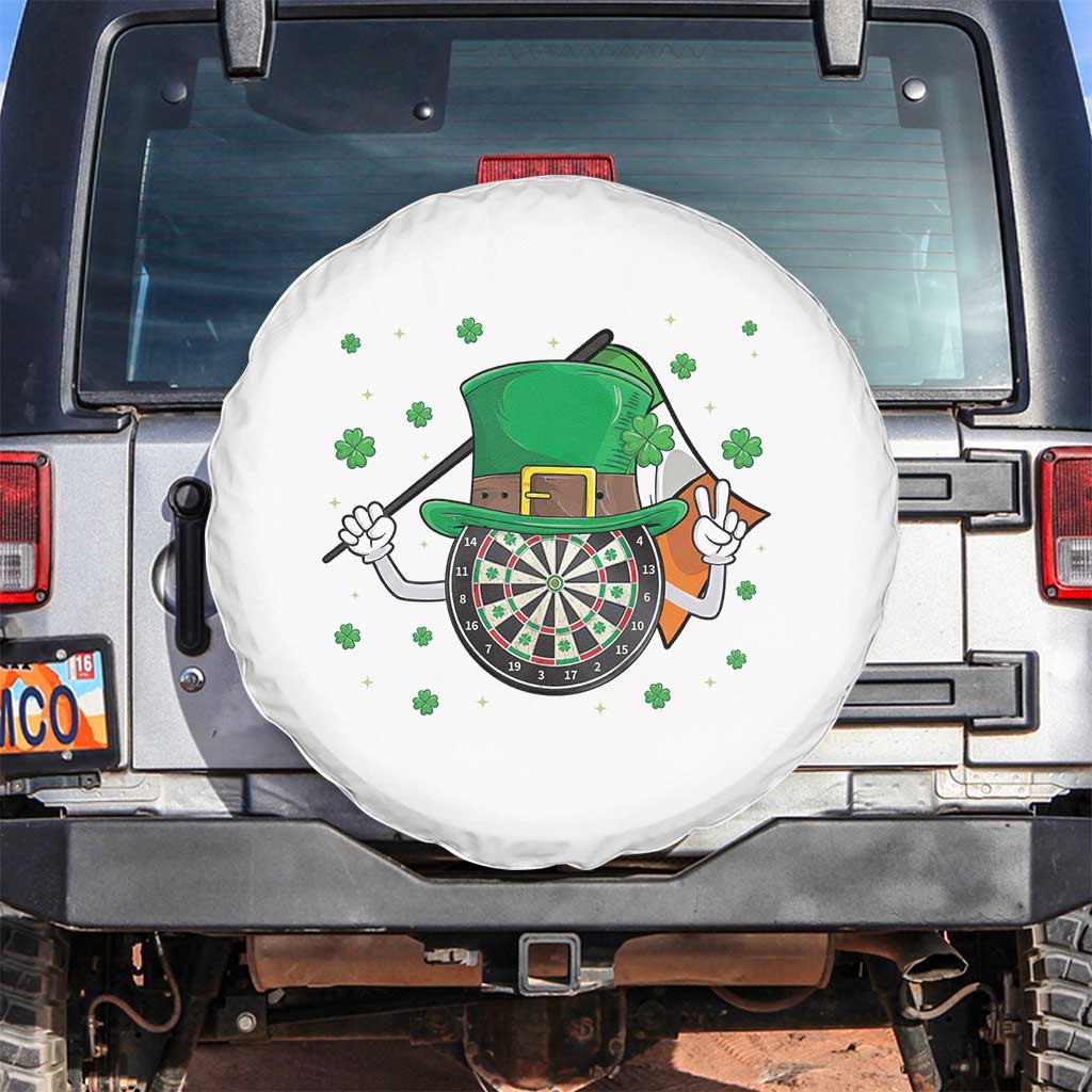 Lucky Darts Board With Irish Flag Spare Tire Cover St Patricks Day Gift TS12 No hole White Print Your Wear