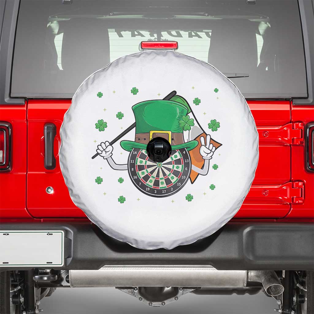 Lucky Darts Board With Irish Flag Spare Tire Cover St Patricks Day Gift TS12 White Print Your Wear