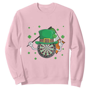 Lucky Darts Board With Irish Flag Sweatshirt St Patricks Day Gift TS12 Light Pink Print Your Wear