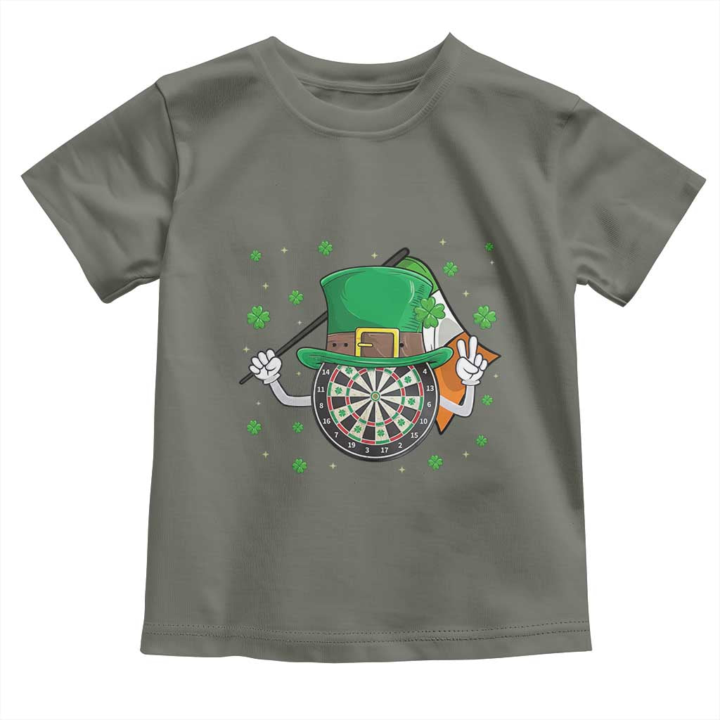 Lucky Darts Board With Irish Flag Toddler T Shirt St Patricks Day Gift TS12 Military Green Print Your Wear