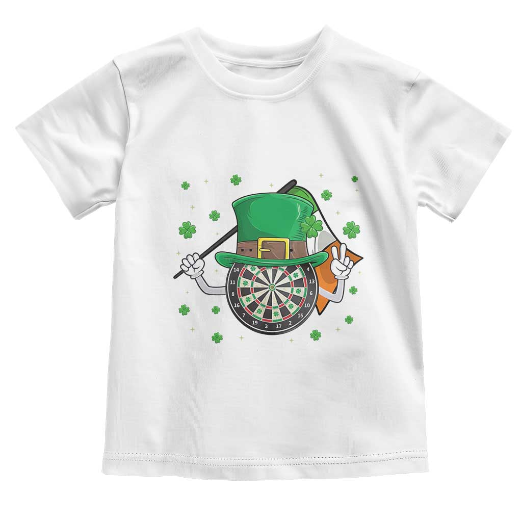 Lucky Darts Board With Irish Flag Toddler T Shirt St Patricks Day Gift TS12 White Print Your Wear