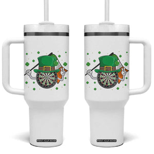 Lucky Darts Board With Irish Flag Tumbler With Handle St Patricks Day Gift TS12 One Size: 40 oz White Print Your Wear