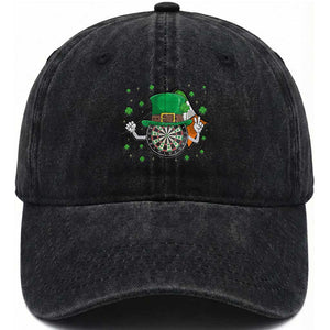 Lucky Darts Board With Irish Flag Washed Cotton Baseball Cap St Patricks Day Gift TS12 Print Your Wear