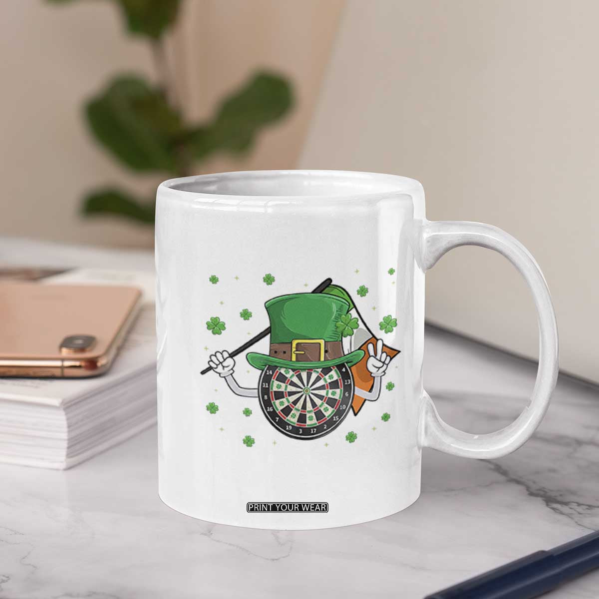 Lucky Darts Board With Irish Flag Coffee Mug St Patricks Day Gift TS12 Print Your Wear