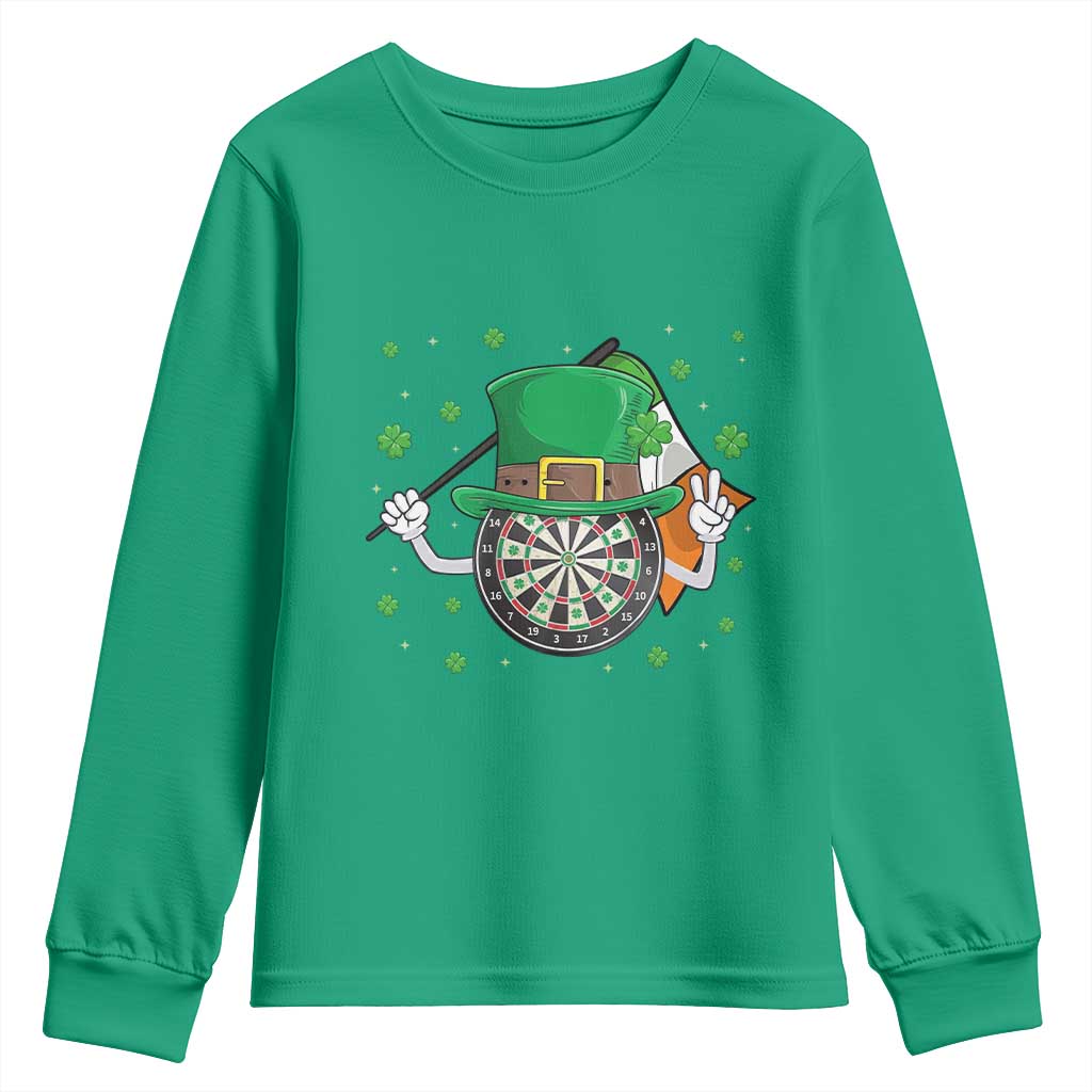 Lucky Darts Board With Irish Flag Youth Sweatshirt St Patricks Day Gift TS12 Irish Green Print Your Wear