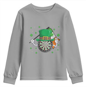 Lucky Darts Board With Irish Flag Youth Sweatshirt St Patricks Day Gift TS12 Sport Gray Print Your Wear