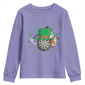 Lucky Darts Board With Irish Flag Youth Sweatshirt St Patricks Day Gift TS12 Violet Print Your Wear