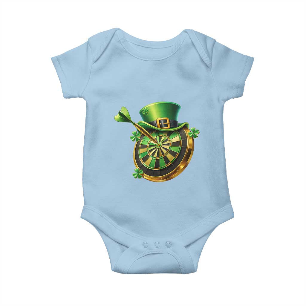 St Patricks Day Irish Darts Board Celebration Gift Baby Onesie TS12 Light Blue Print Your Wear