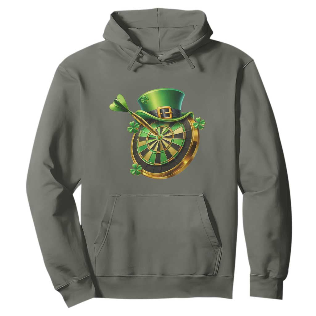 St Patricks Day Irish Darts Board Celebration Gift Hoodie TS12 Military Green Print Your Wear