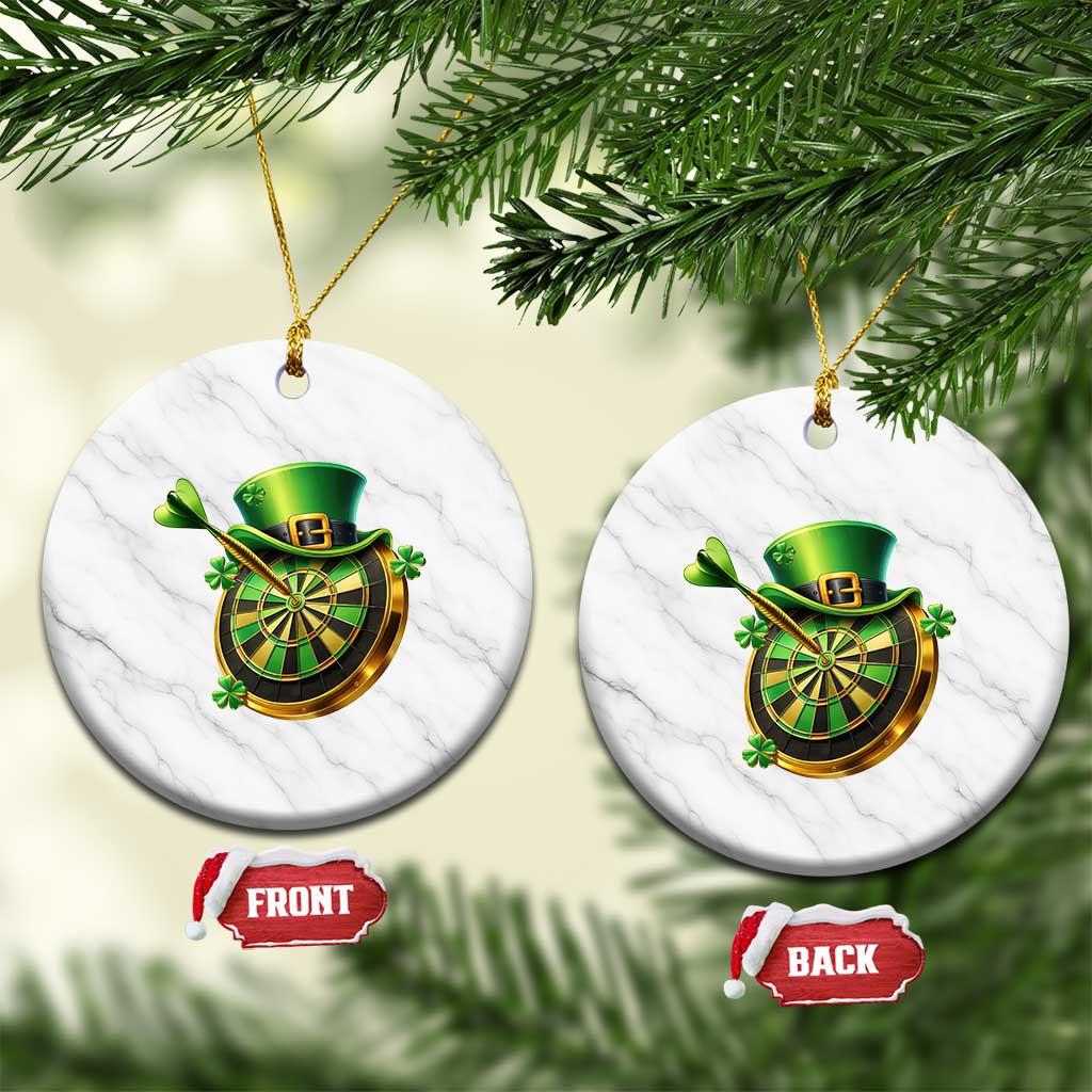 St Patricks Day Irish Darts Board Celebration Gift Ceramic Ornament TS12 1pc White Marble Print Your Wear