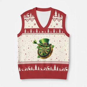 St Patricks Day Irish Darts Board Celebration Gift V-Neck Knit Sweater Vest TS12 Beige Red Print Your Wear
