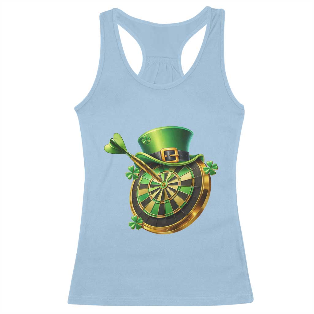 St Patricks Day Irish Darts Board Celebration Gift Racerback Tank Top TS12 Light Blue Print Your Wear
