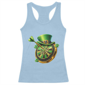 St Patricks Day Irish Darts Board Celebration Gift Racerback Tank Top TS12 Light Blue Print Your Wear
