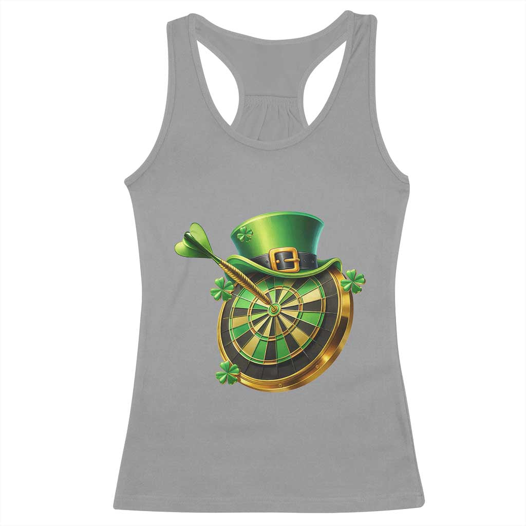 St Patricks Day Irish Darts Board Celebration Gift Racerback Tank Top TS12 Sport Gray Print Your Wear