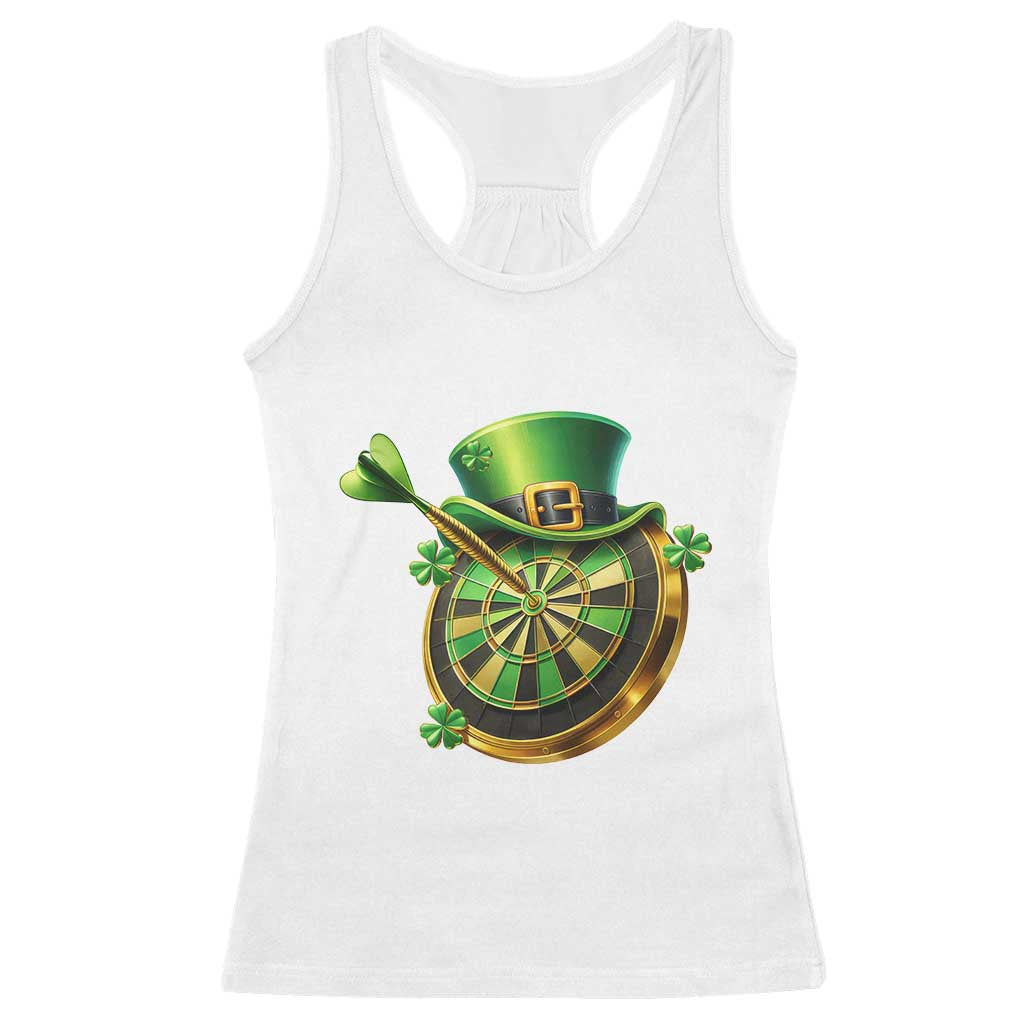 St Patricks Day Irish Darts Board Celebration Gift Racerback Tank Top TS12 White Print Your Wear