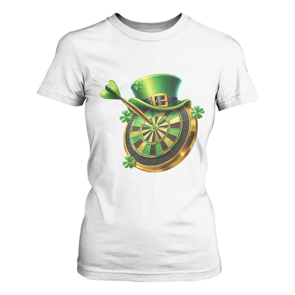 St Patricks Day Irish Darts Board Celebration Gift T Shirt For Women TS12 White Print Your Wear