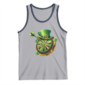 St Patricks Day Irish Darts Board Celebration Gift Tank Top TS12 Athletic Heather Navy Print Your Wear