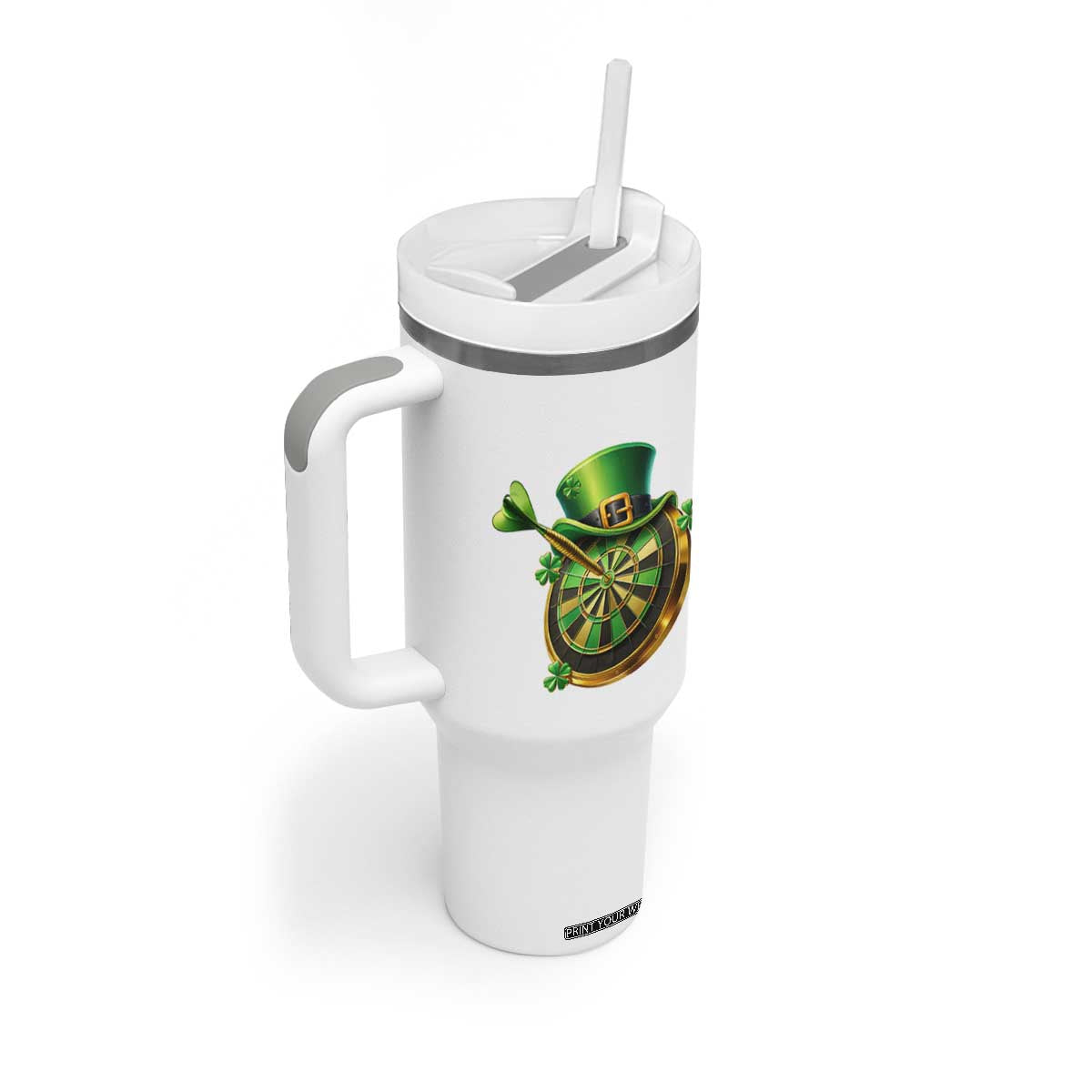 St Patricks Day Irish Darts Board Celebration Gift Tumbler With Handle TS12 Print Your Wear