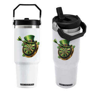 St Patricks Day Irish Darts Board Celebration Gift Flip Straw Tumbler TS12 One Size: 30 oz White Print Your Wear