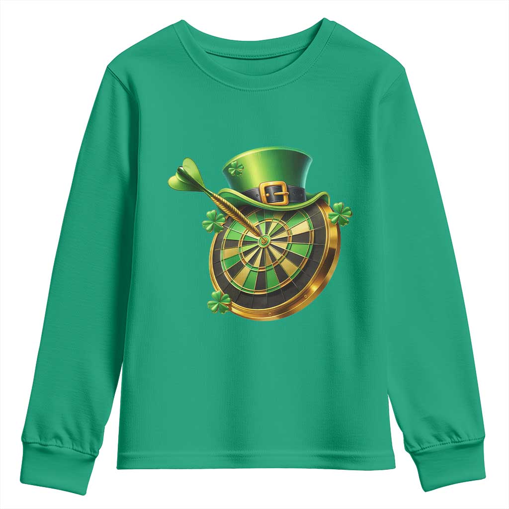 St Patricks Day Irish Darts Board Celebration Gift Youth Sweatshirt TS12 Irish Green Print Your Wear