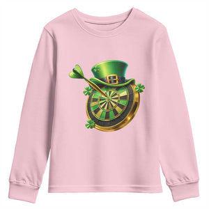 St Patricks Day Irish Darts Board Celebration Gift Youth Sweatshirt TS12 Light Pink Print Your Wear