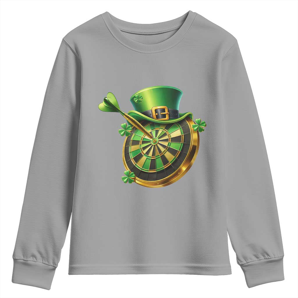 St Patricks Day Irish Darts Board Celebration Gift Youth Sweatshirt TS12 Sport Gray Print Your Wear
