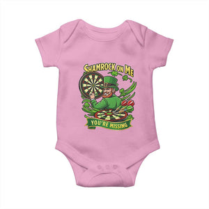 Shamrock On Me Youre Missing Baby Onesie St Patricks Day Darts Player Gift TS12 Light Pink Print Your Wear