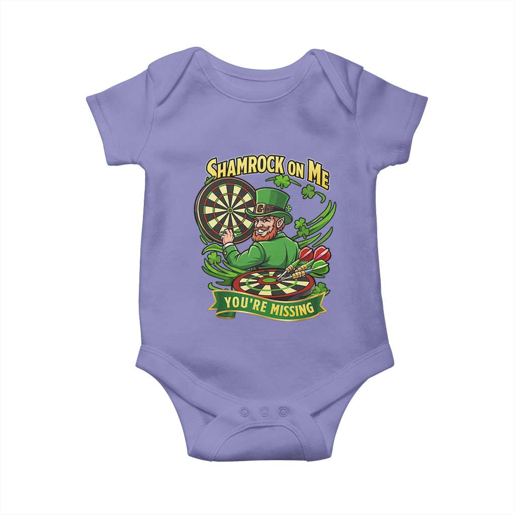 Shamrock On Me Youre Missing Baby Onesie St Patricks Day Darts Player Gift TS12 Violet Print Your Wear