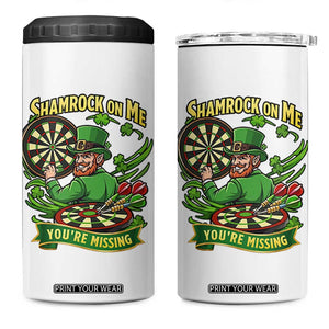 Shamrock On Me Youre Missing 4 in 1 Can Cooler Tumbler St Patricks Day Darts Player Gift TS12 One Size: 16 oz White Print Your Wear