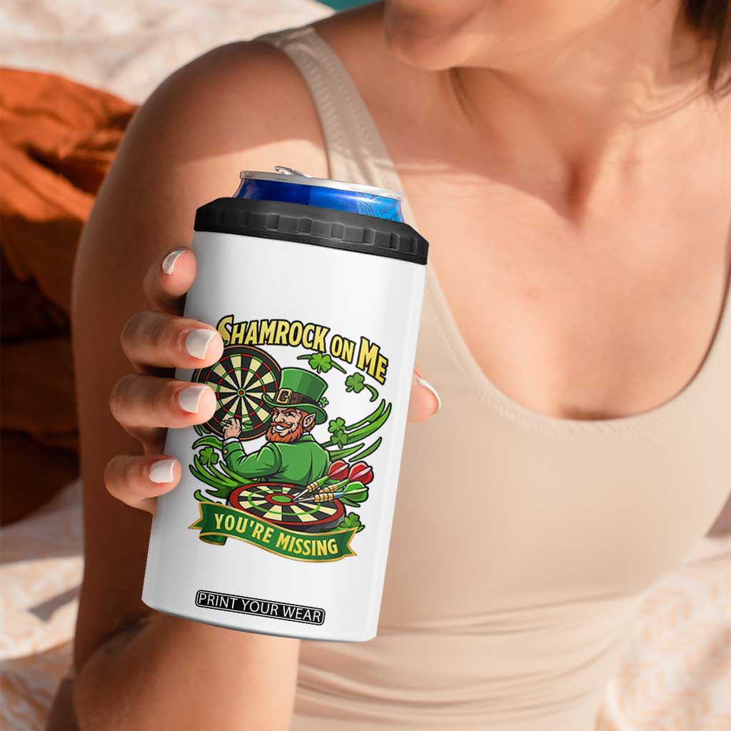 Shamrock On Me Youre Missing 4 in 1 Can Cooler Tumbler St Patricks Day Darts Player Gift TS12 Print Your Wear