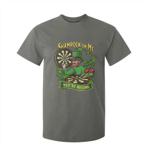 Shamrock On Me Youre Missing T Shirt For Kid St Patricks Day Darts Player Gift TS12 Military Green Print Your Wear